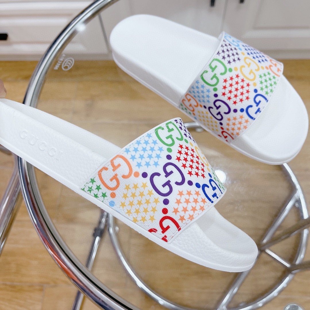 Gvc*1 Women’s GG Slide Sandal With Stars White For Women 407345