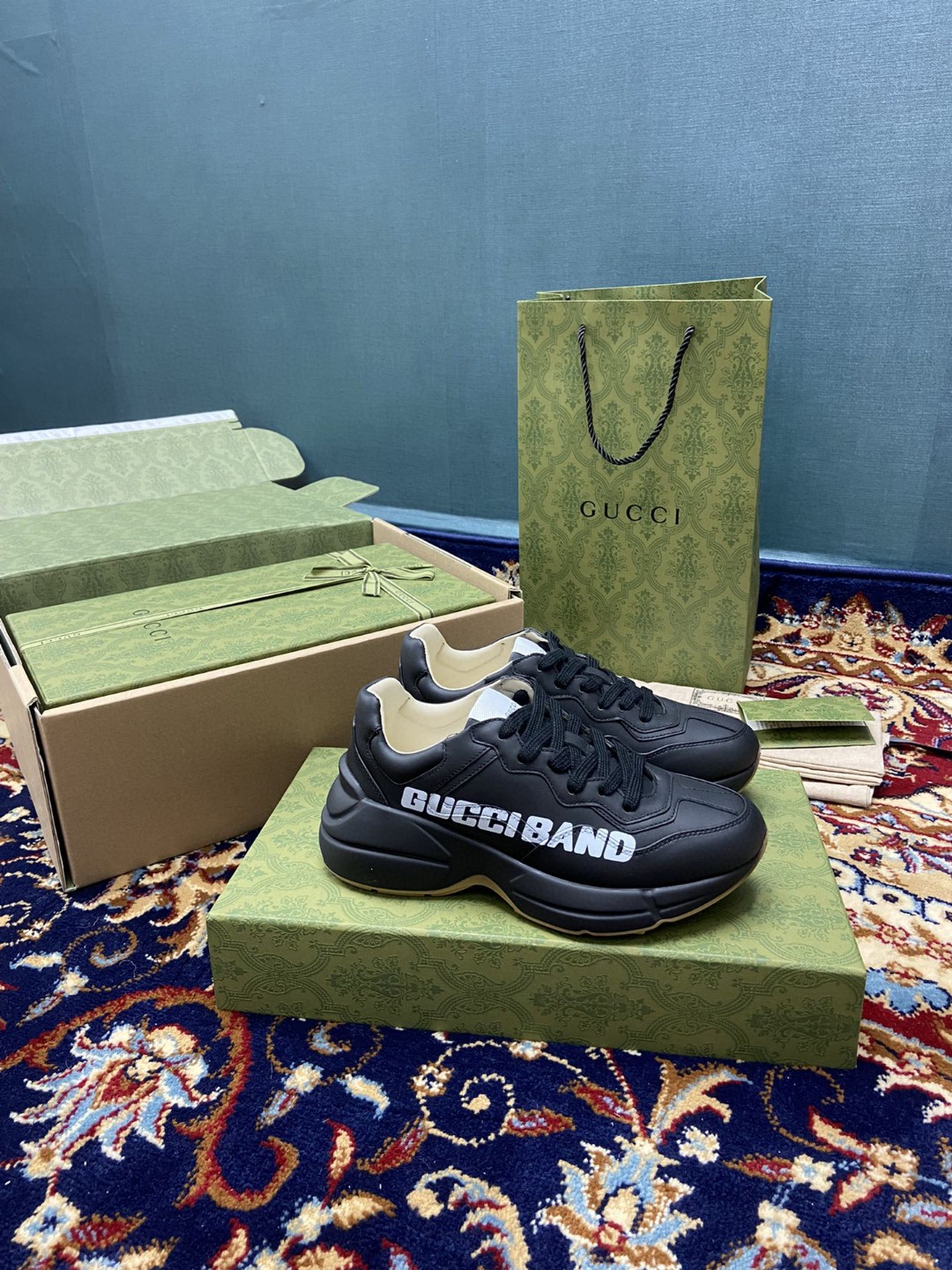 Gvc*1 Men’s Rhyton Sneakers With Gvc*1 Band Black For Men 599145 DRW00 1000