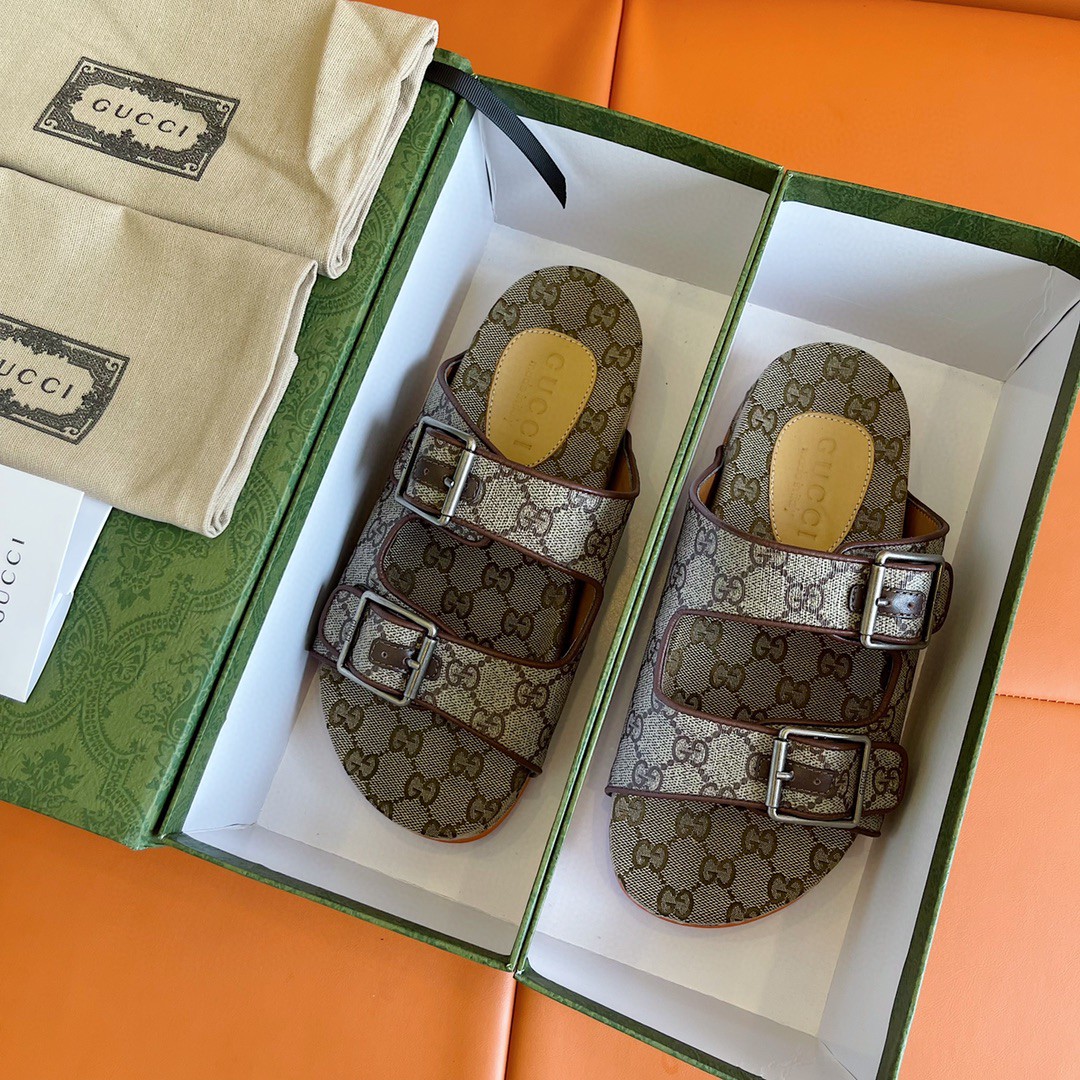 Gvc*1 Men’s Slide Sandal With Straps Gray Orange For Men 658020 2HK60