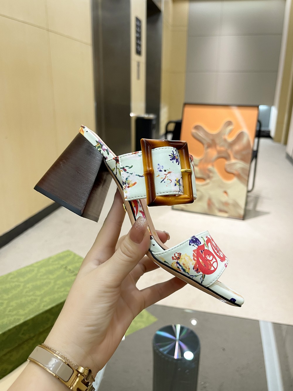 Gvc*1 Women’s ‘Soave’ Sandal With Bamboo Buckle White For Women GG