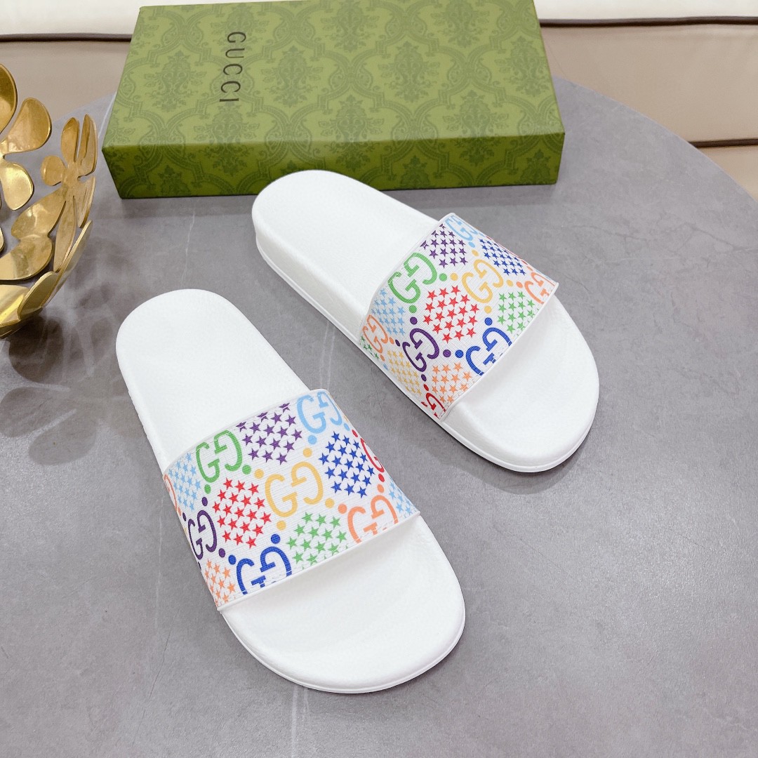 Gvc*1 Women’s GG Slide Sandal With Stars White For Women 407345