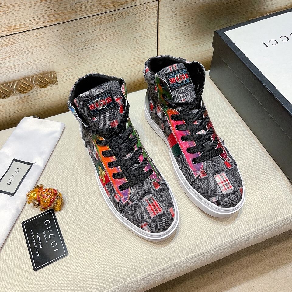 Gvc*1 Men’s Basket Jean’s High Top With Bee Sneaker Black For Men