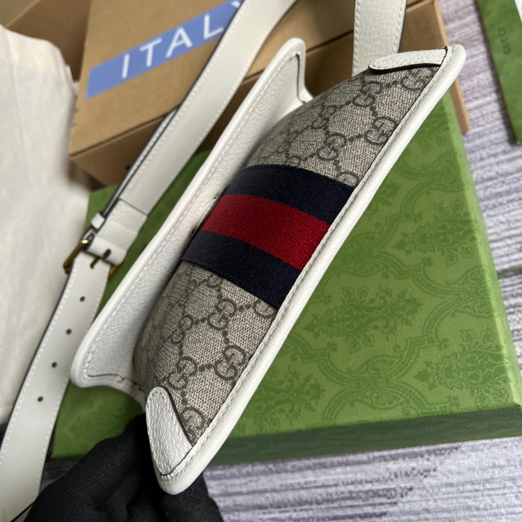 Gvc*1 Ophidia Belt Bag Beige And Ebony GG Svp*me Canvas, A Material With Low Environmental Impact For Men 8.7in/22cm GG 674081 96IWT 9794