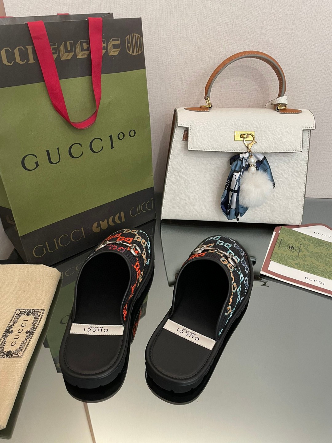 Gvc*1 Men’s GG Slipper With Horsebit Black For Men GG Shoes 694249