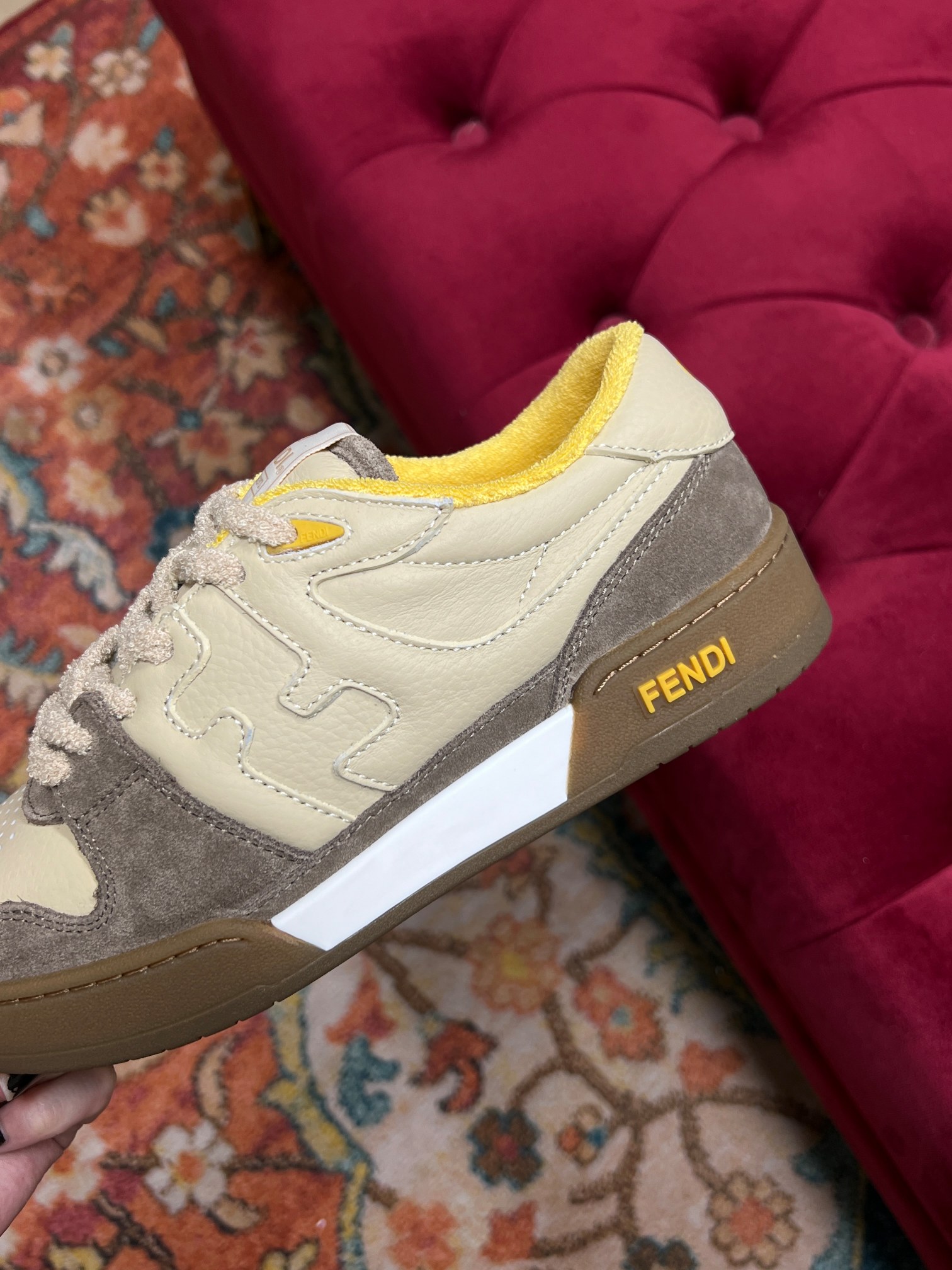 F**di Match Low Tops In Beige For Women 8E8252AHH2F1FHU