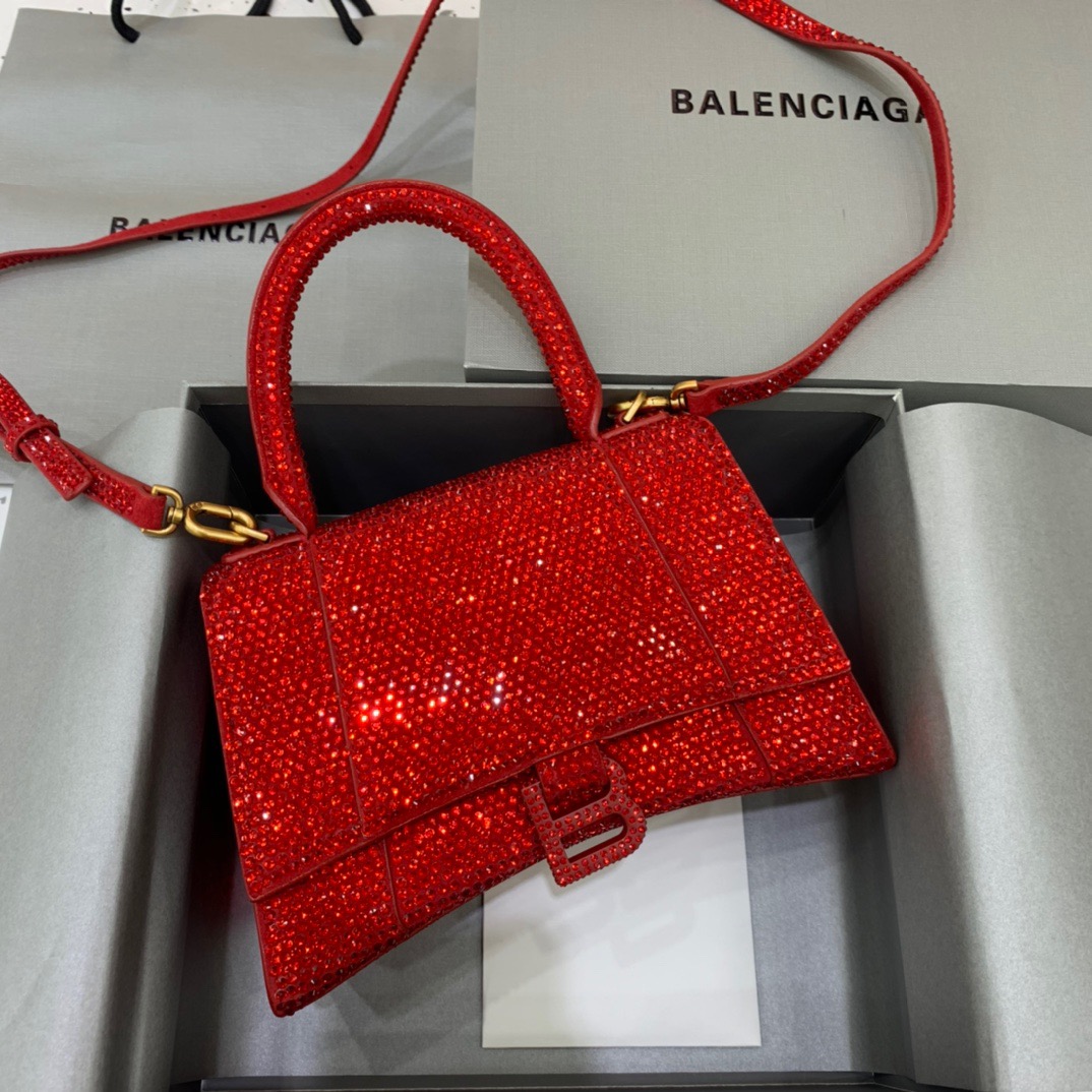 Ba1en*iaga Hourglass Small Handbag In Red, For Women, Women’s Bags 9in/23cm
