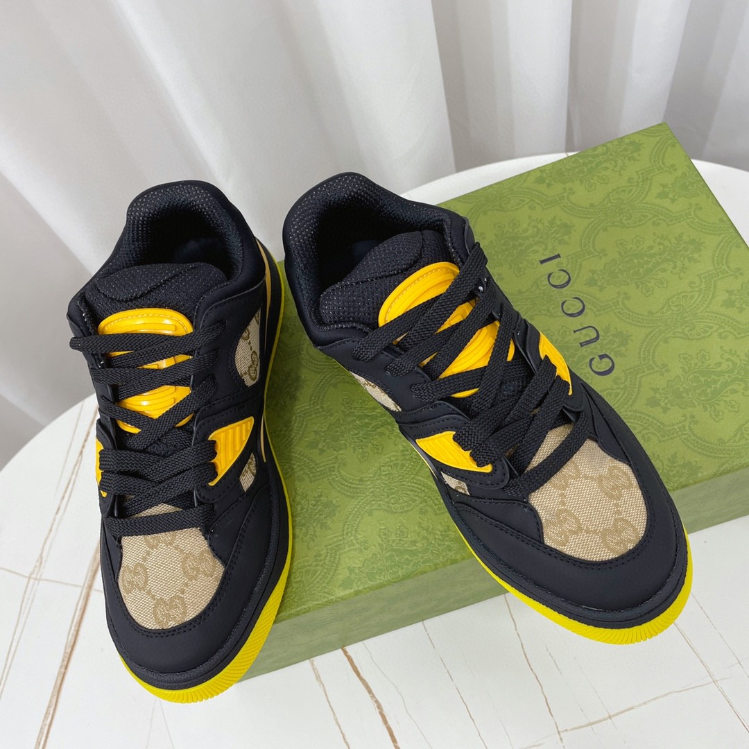 Gvc*1 Men’s GG Basket Sneaker Black And Yellow For Men 661311