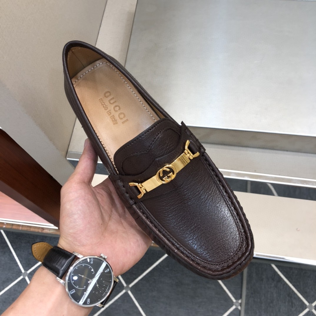 Gvc*1 Men’s Loafer With Interlocking G Horsebit Dark Brown For Men ‎655519 1XO00