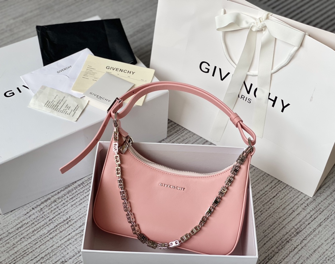 Givenchy Small Moon Cut Out Bag Pink For Women, Women’s Handbags, Shoulder Bags 9.8in/25cm GVC