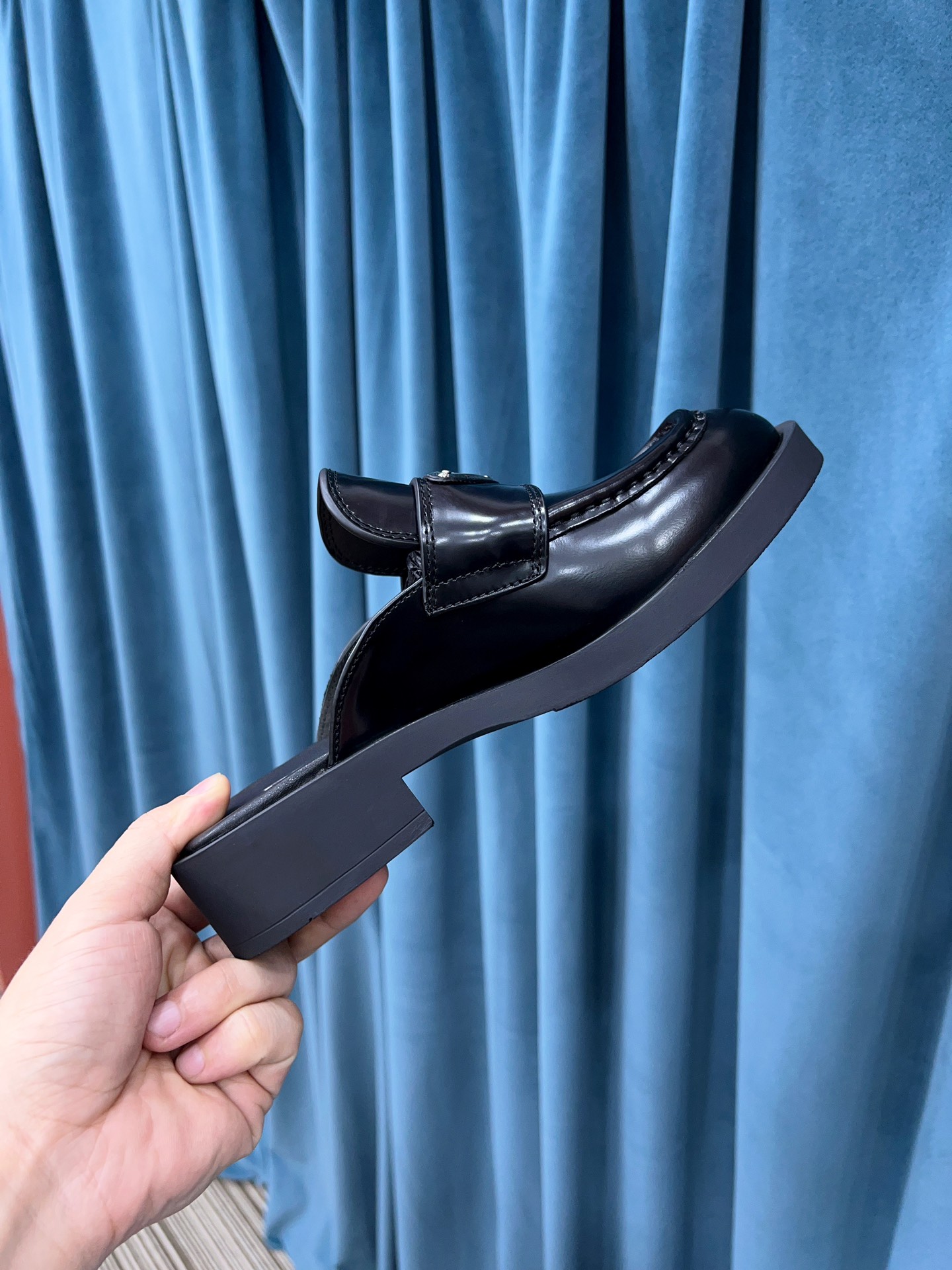 Pra*a Chocolate Brushed Mules Black For Women 1.6in/40mm PRD 1D652M_055_F0002_F_040