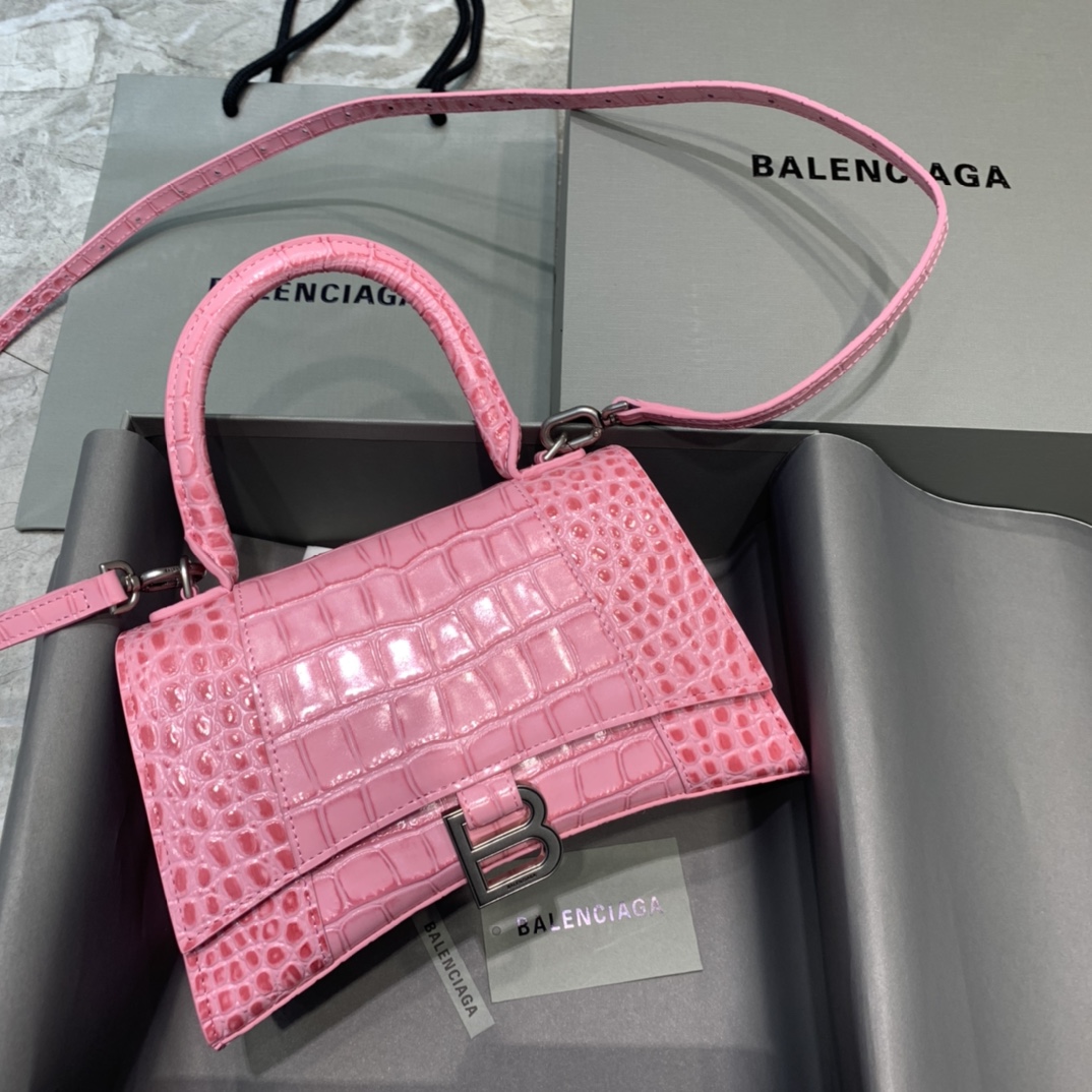 Ba1en*iaga Hourglass Small Handbag In Dark Pink, For Women, Women’s Bags 9in/23cm