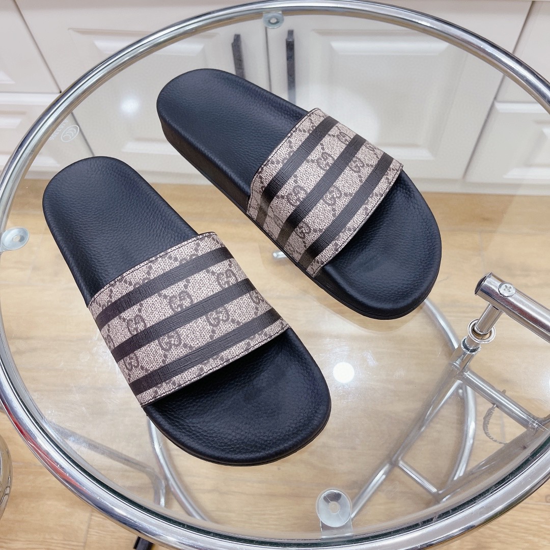 Gvc*1 Women’s GG Slide Sandal Stripes Black For Women 407345