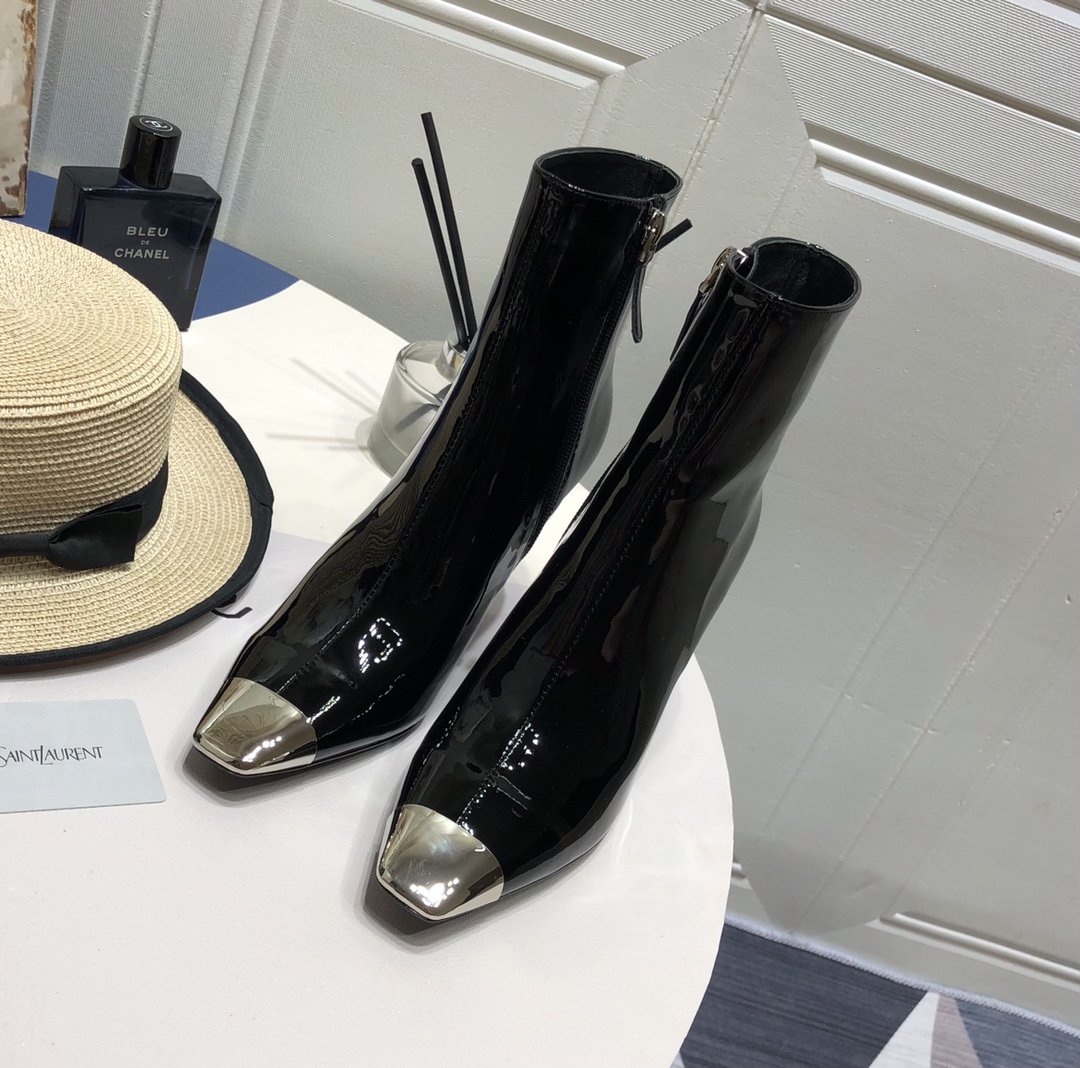 Sa1nt Lau*nt Women’s Marita Square Toe Stiletto Ankle Boots Black For Women Y51