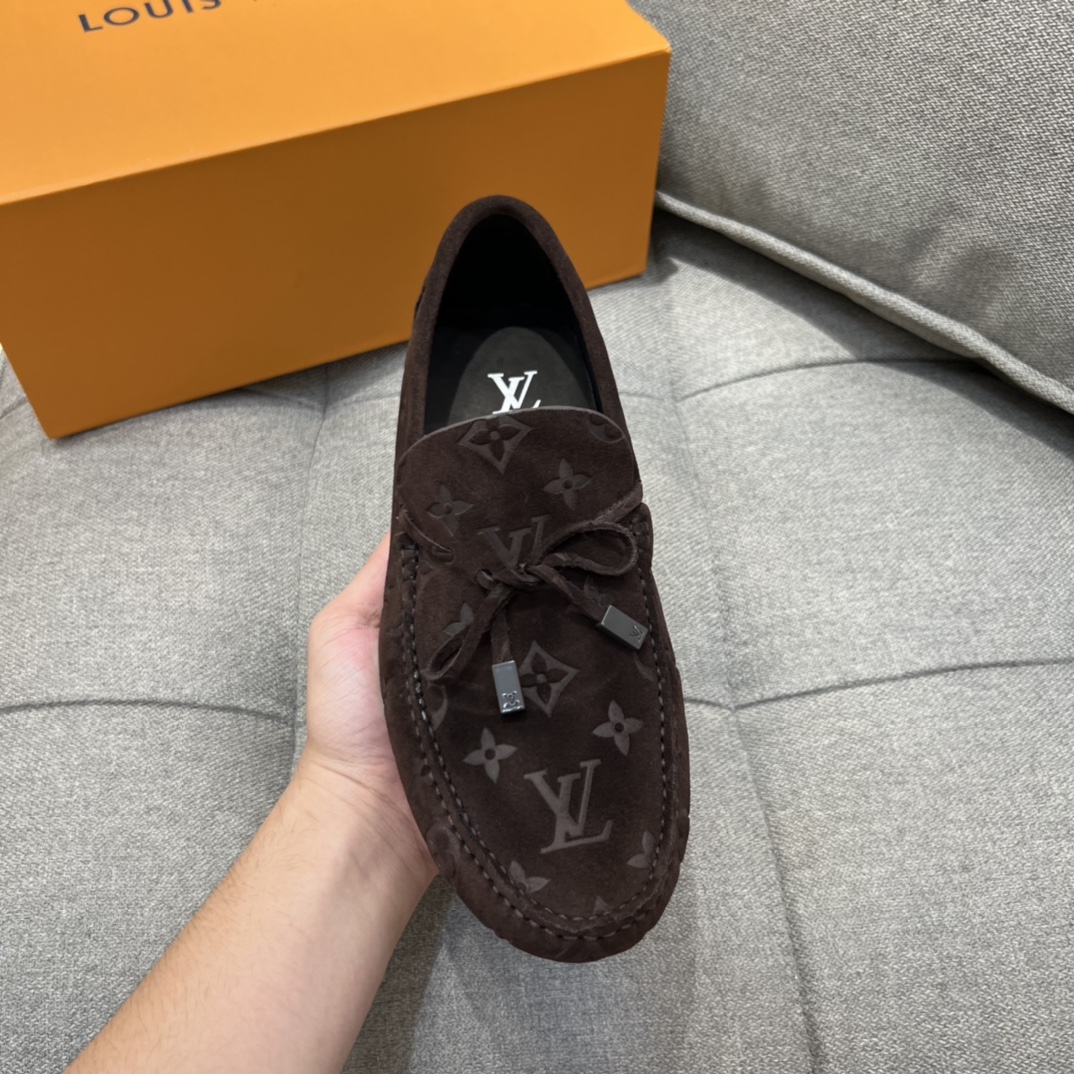 L0vis Vuittion LV Driver Moccasin Brown For Men LV 1AAF0E