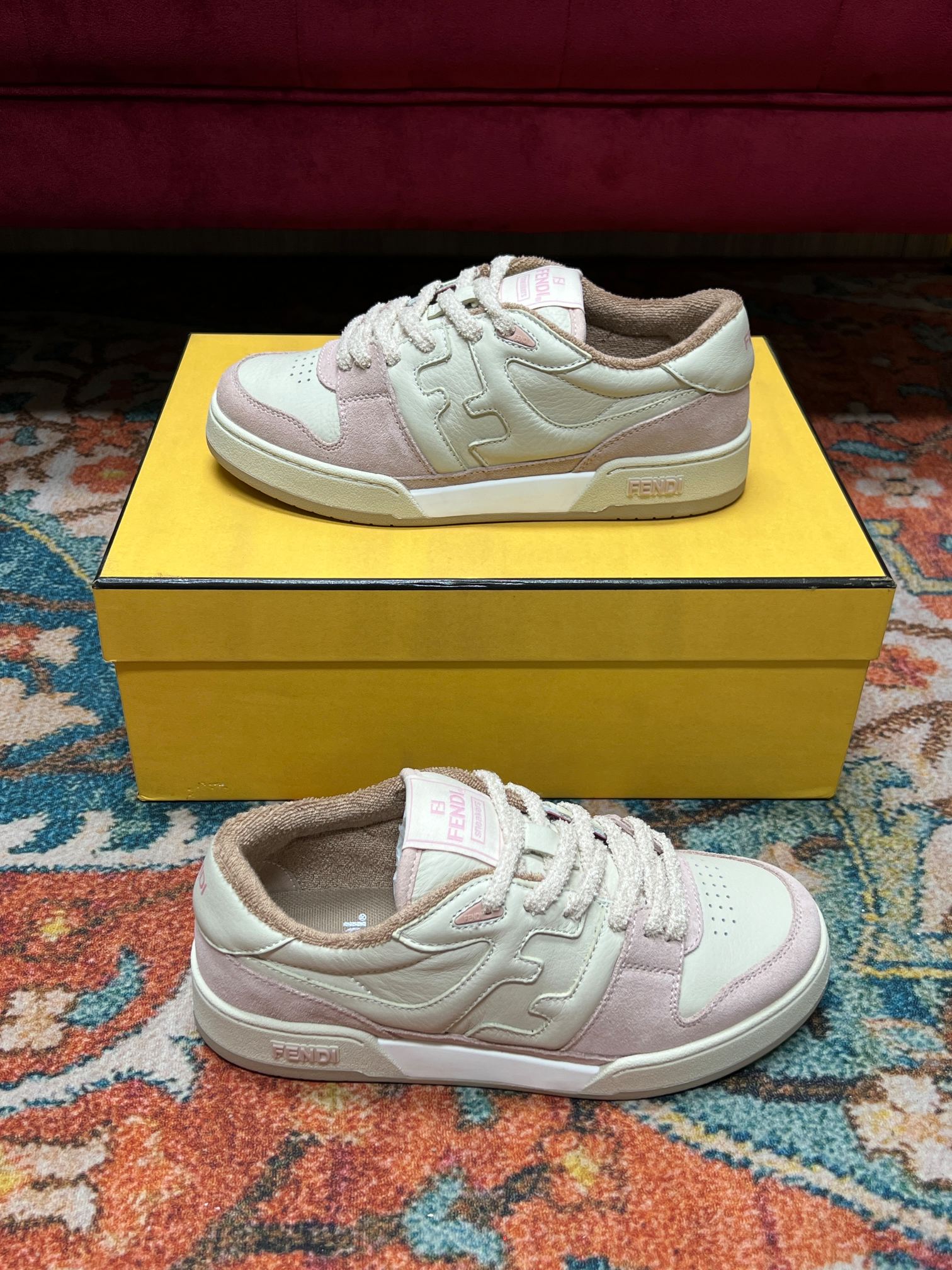 F**di Match Low Tops In Pink For Women 8E8252AHH2F1FHT