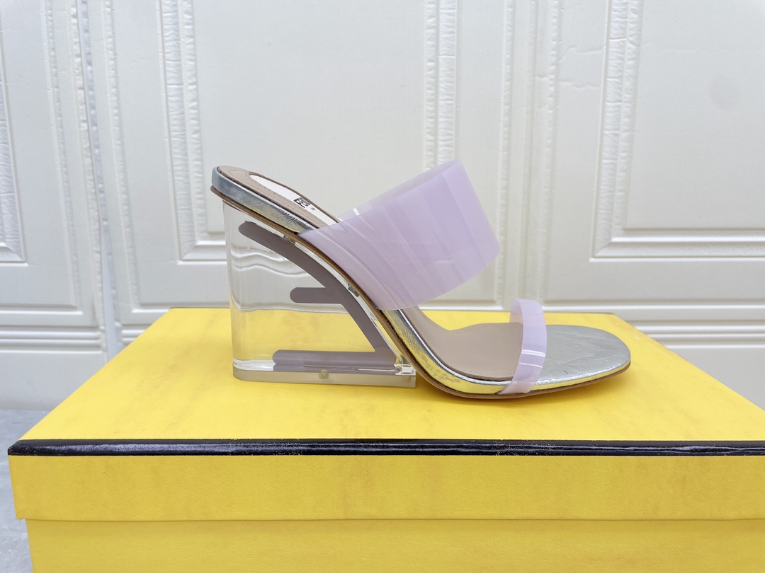F**di First Violet Transparent High-Heeled Sandals For Women