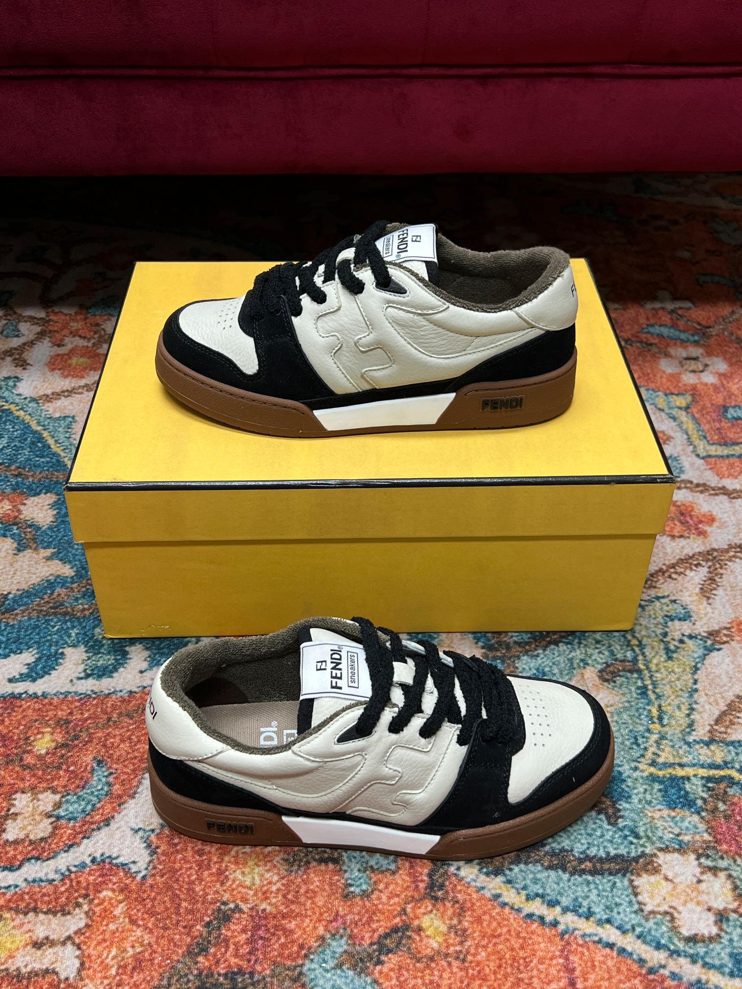 F**di Match Low Tops In Black For Women 8E8252AHH2F1FZB