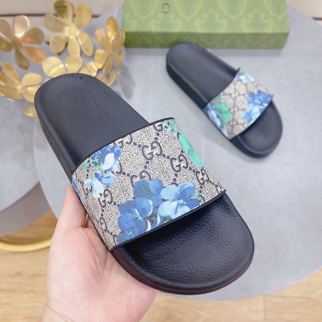 Gvc*1 Men’s Slides Bloom Print Blue For Men 408508 G2200