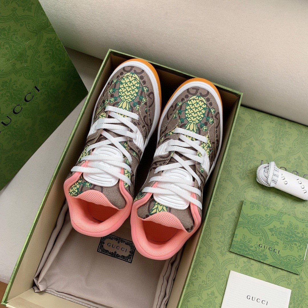 Gvc*1 Women’s Basket Sneaker Print Pineapple Brown Pink For Women ‎661301