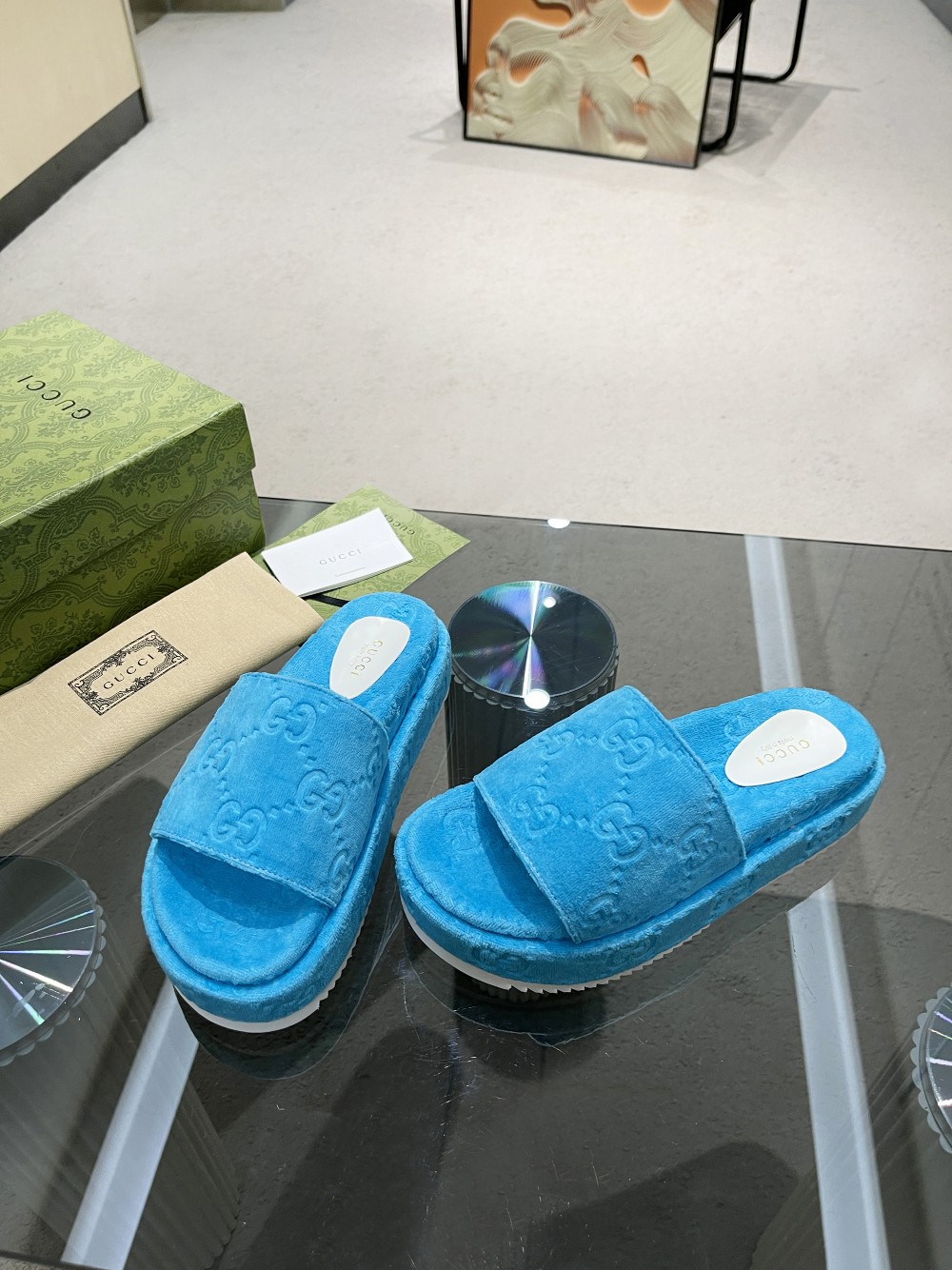 Gvc*1 Women’s GG Platform Sandal Blue For Women GG