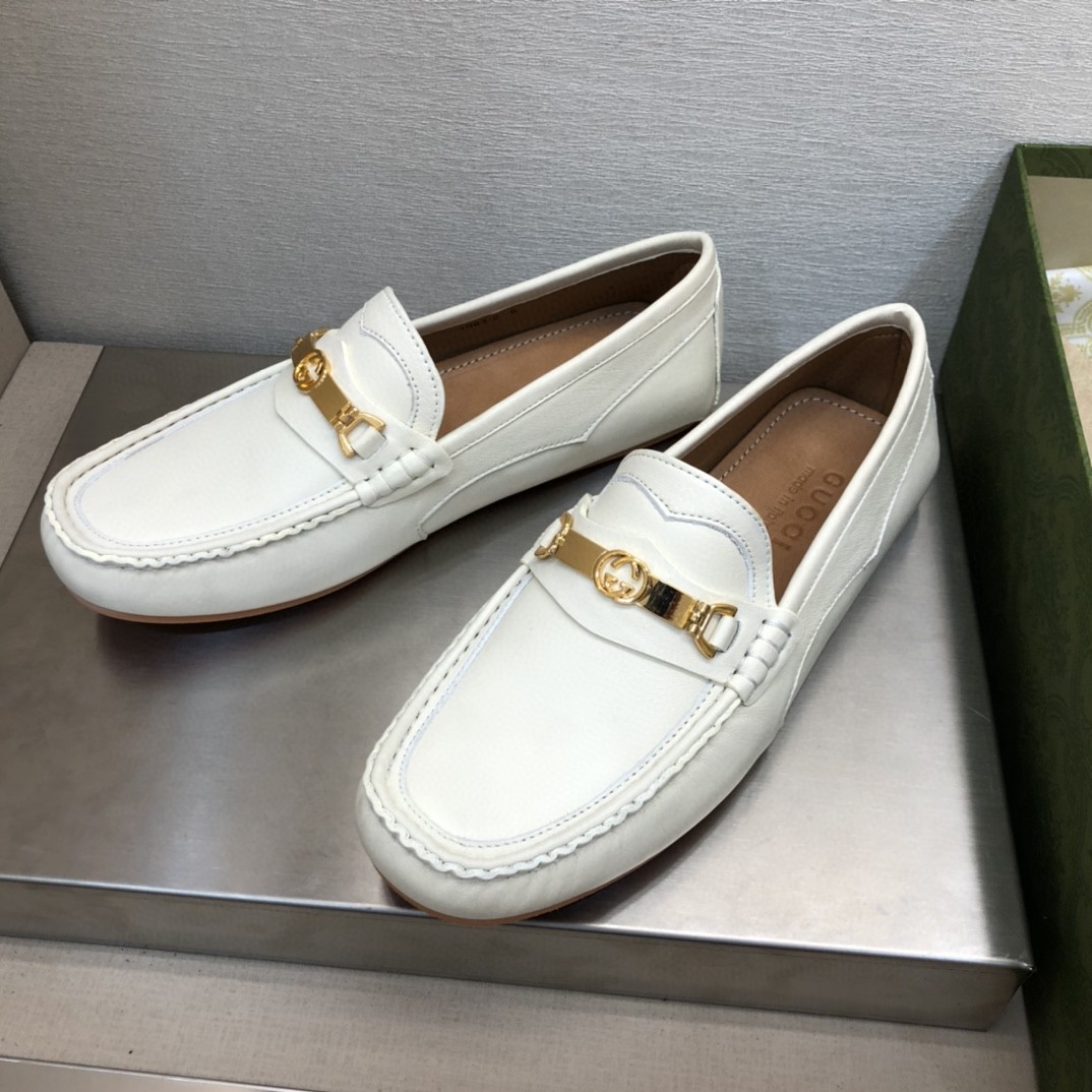 Gvc*1 Men’s Loafer With Interlocking G Horsebit White For Men 655519-1XO00-9022