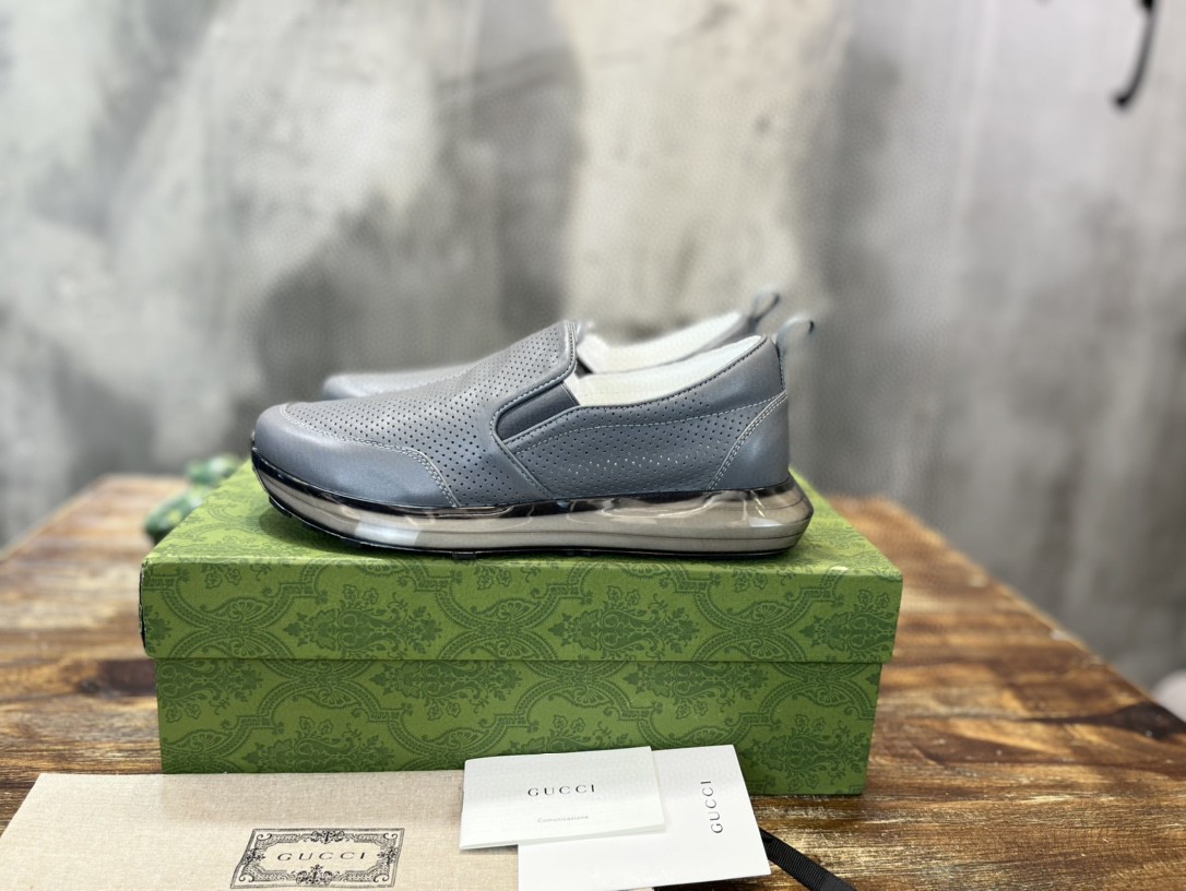 Gvc*1 Men’s Perforated Slip On Sneaker Gray For Men 407364