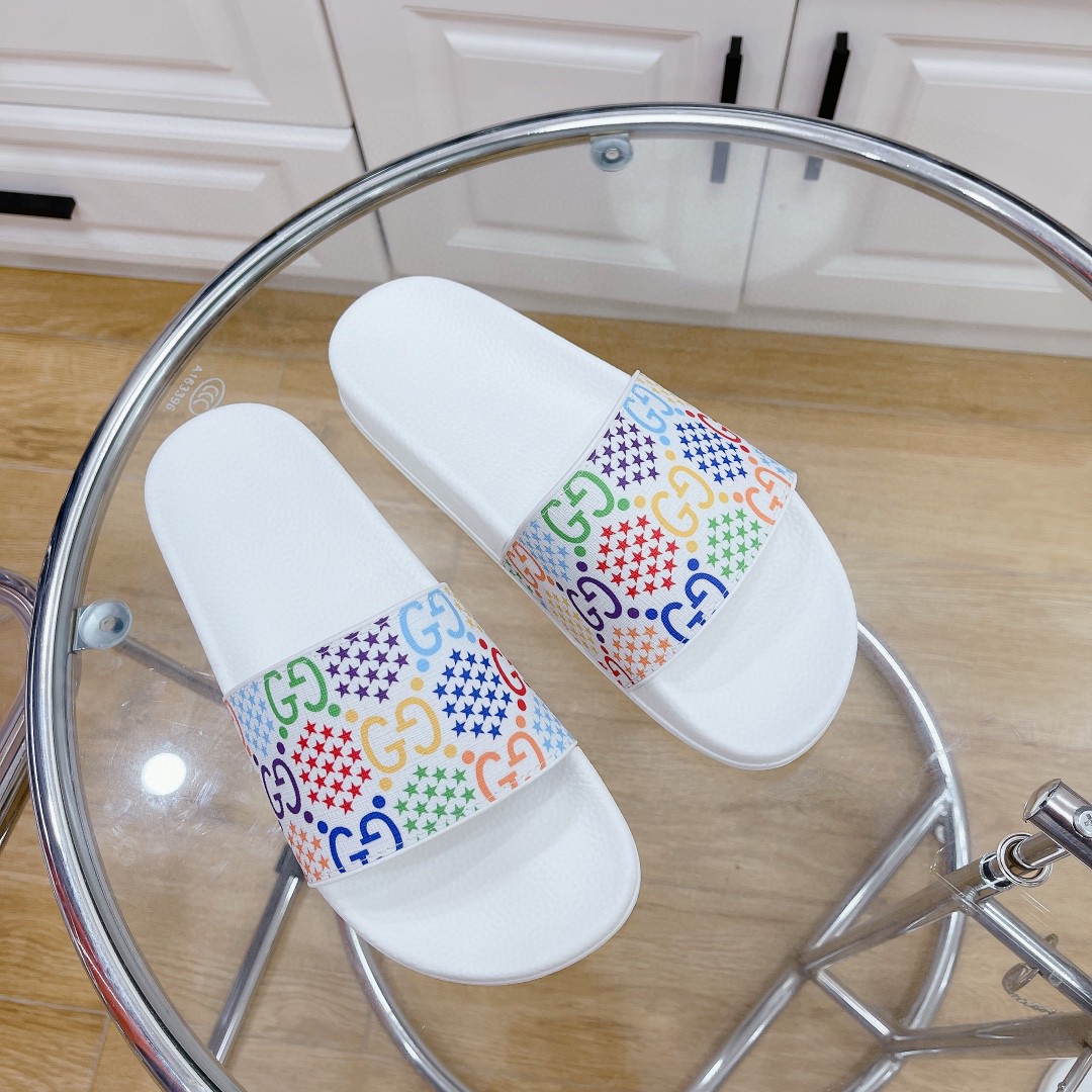 Gvc*1 Women’s GG Slide Sandal With Stars White For Women 407345