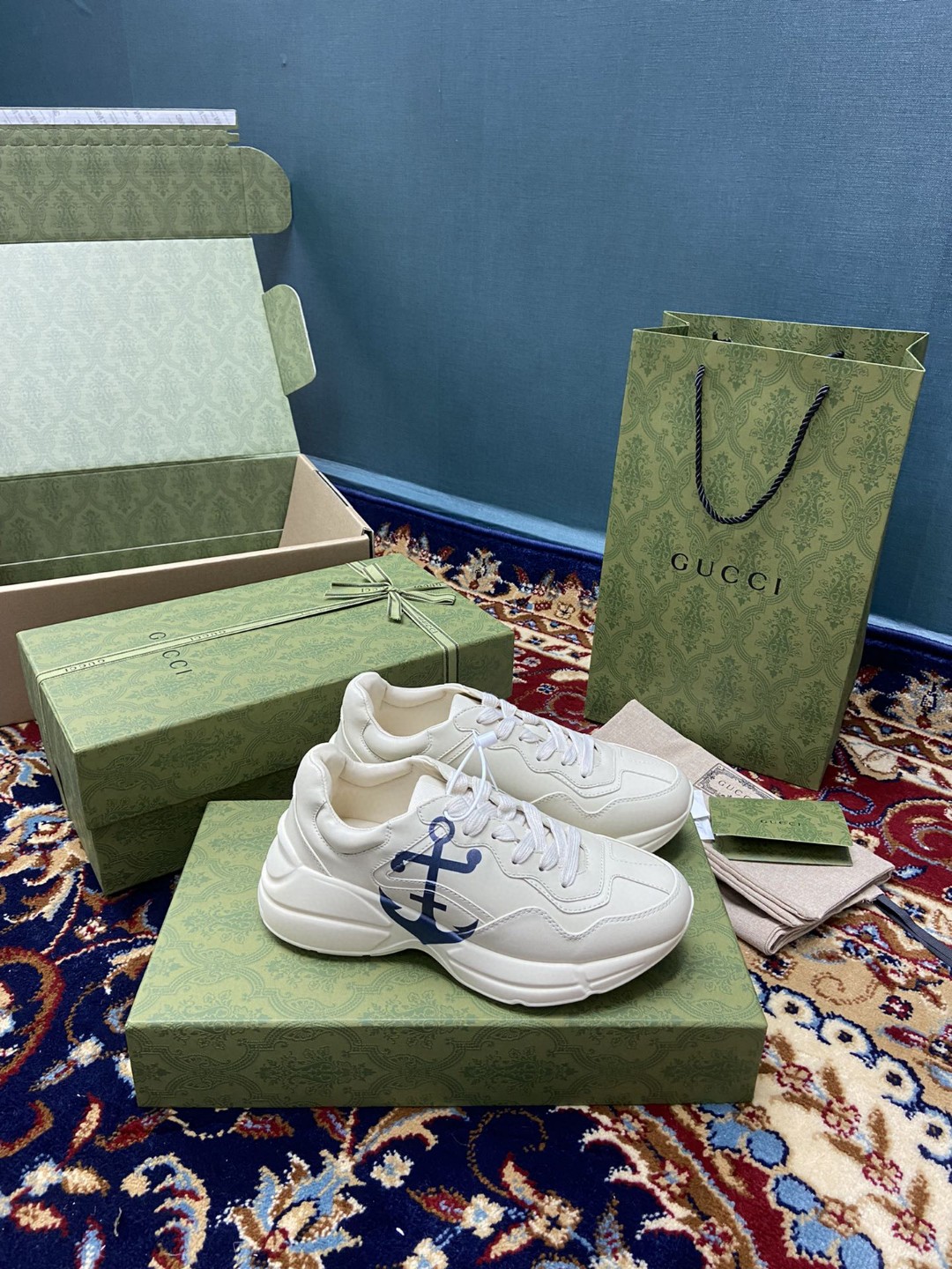 Gvc*1 Men’s Rhyton Sneaker With Anchor White Ivory For Men 576052