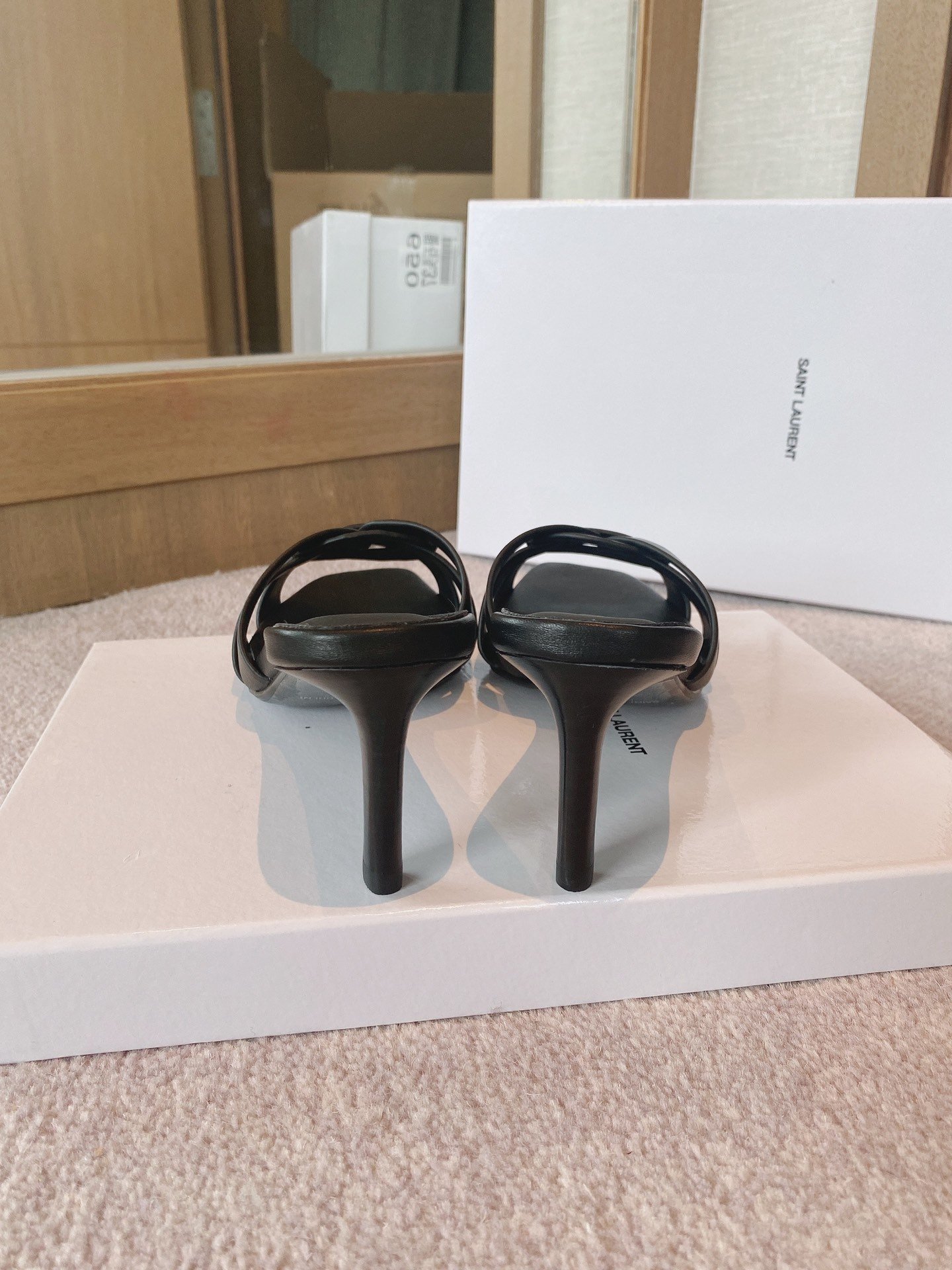 Sa1nt Lau*nt Women’s Tribute Heeled Mules Black For Women Y51 650986DWE001000