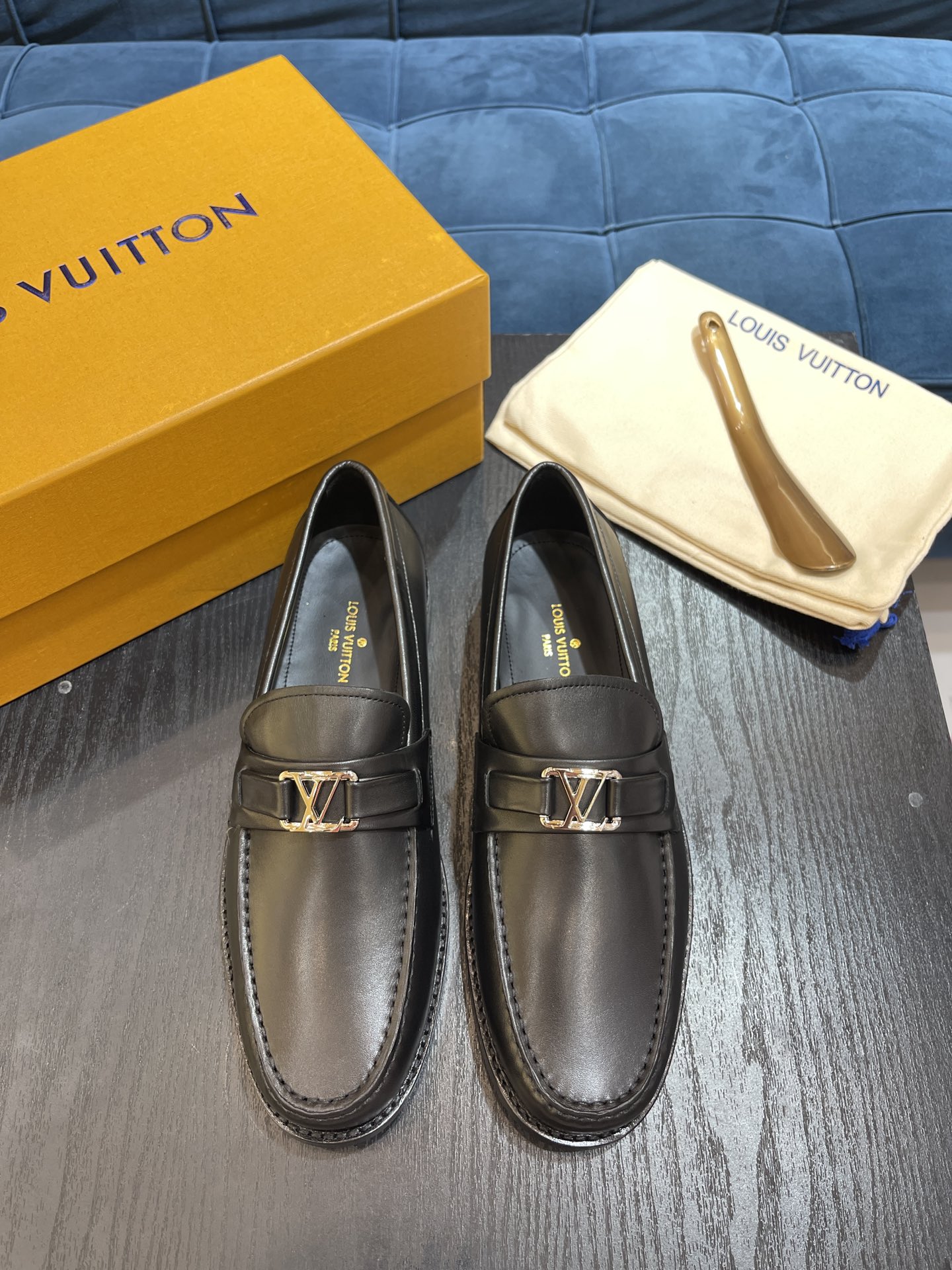 L0vis Vuittion Major Loafer Blue For Men LV 1A9HHI