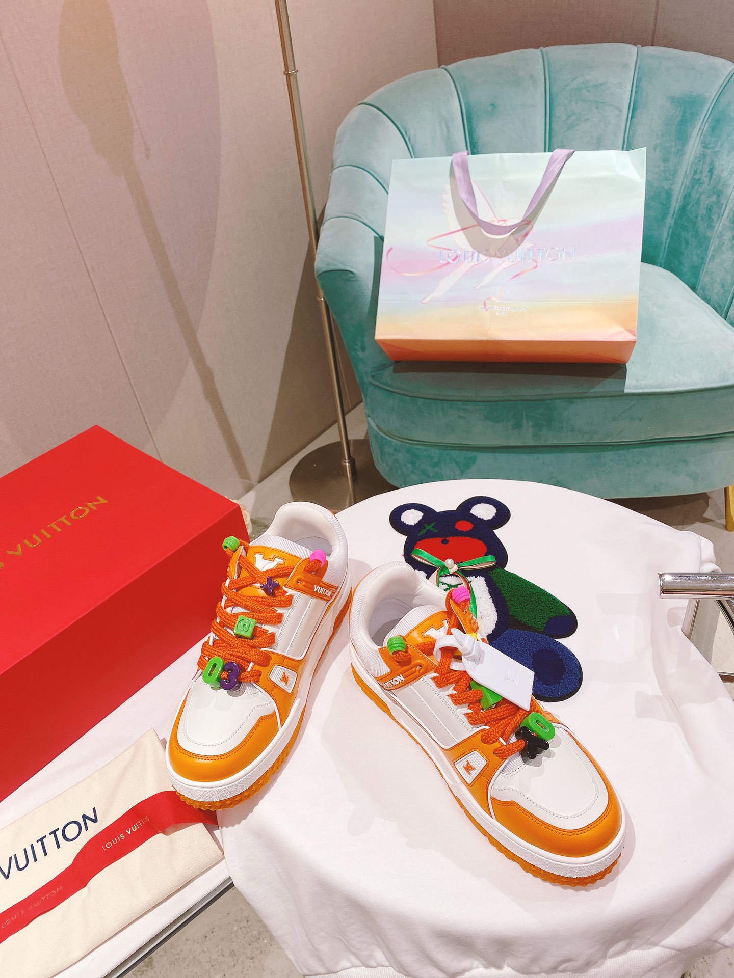 L0vis Vvtt0n Women’s LV Trainer Sneaker Orange For Women LV