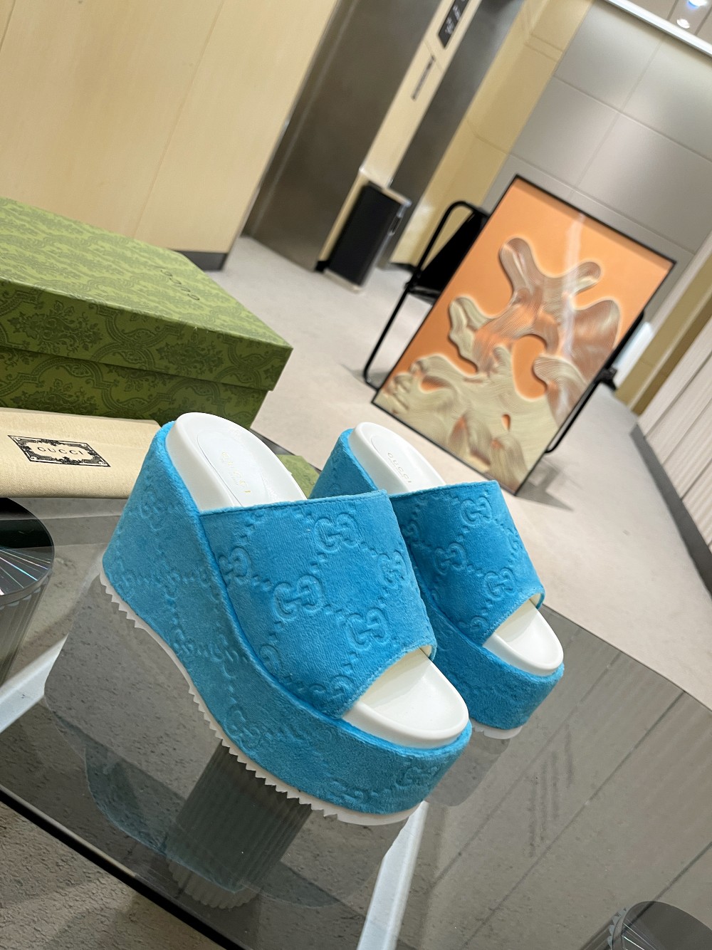 Gvc*1 Women’s GG Platform Sandal Light Blue For Women GG