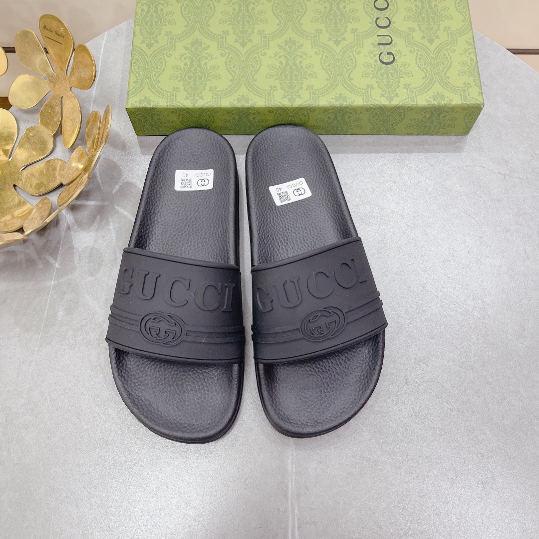 Gvc*1 Men’s Logo Rubber Slide Black For Men 522887 JCZ00 1031