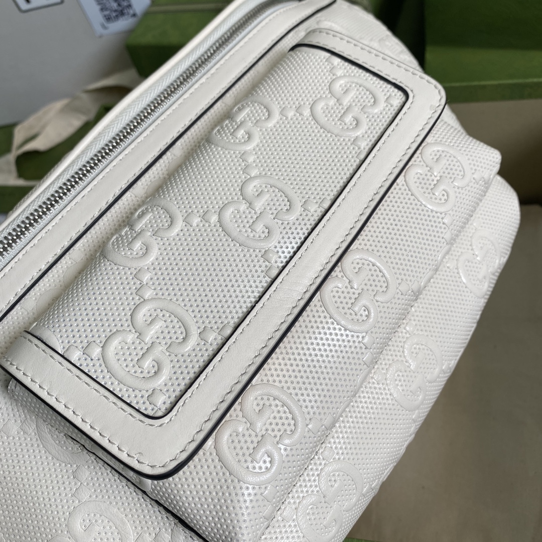 Gvc*1 GG Embossed Belt Bag White GG Embossed For Men  11in/28cm GG