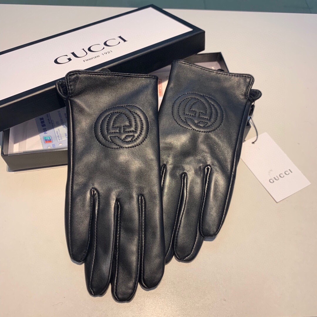 Gvc*1 Gloves With Signature Double G Motif In Black