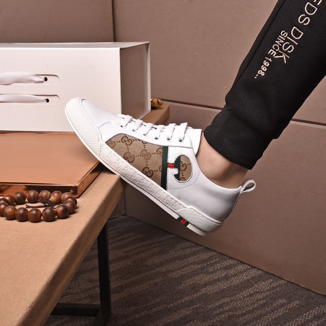 Gvc*1 Men’s GG Sneaker With Web G White And Beige For Men