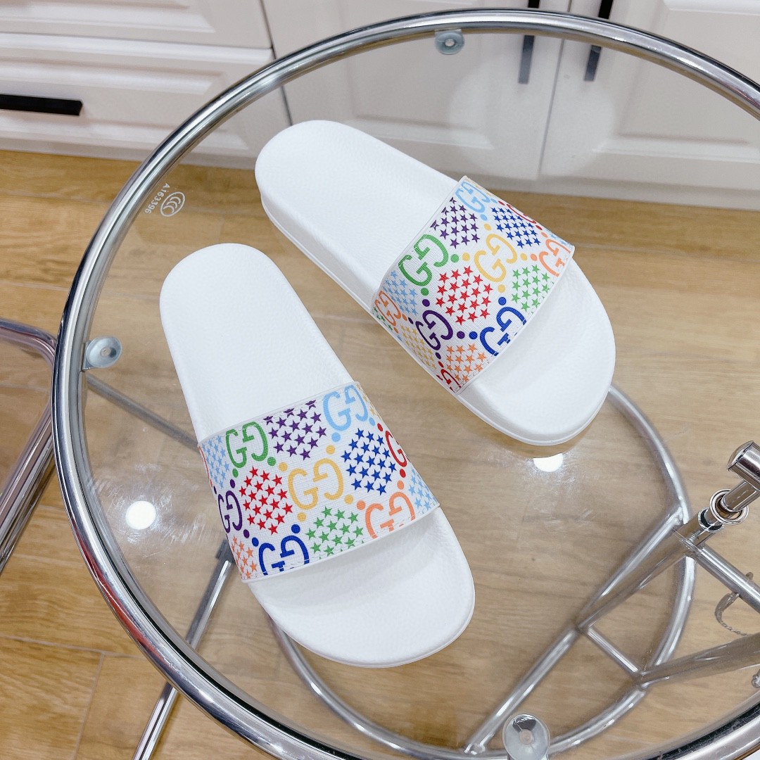 Gvc*1 Women’s GG Slide Sandal With Stars White For Women 407345