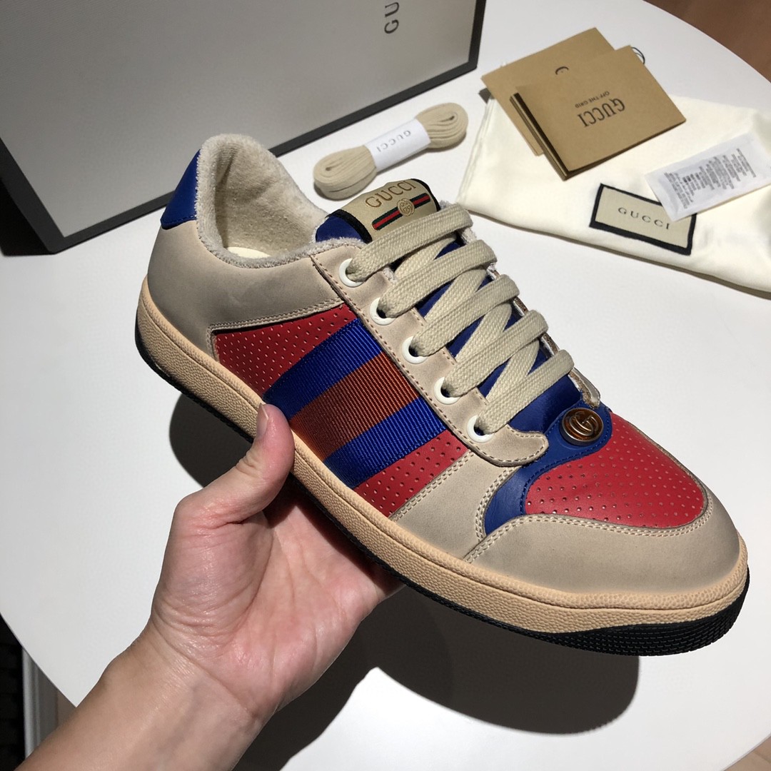 Gvc*1 Men’s Screener Low-Top White Red Blue For Men 546163