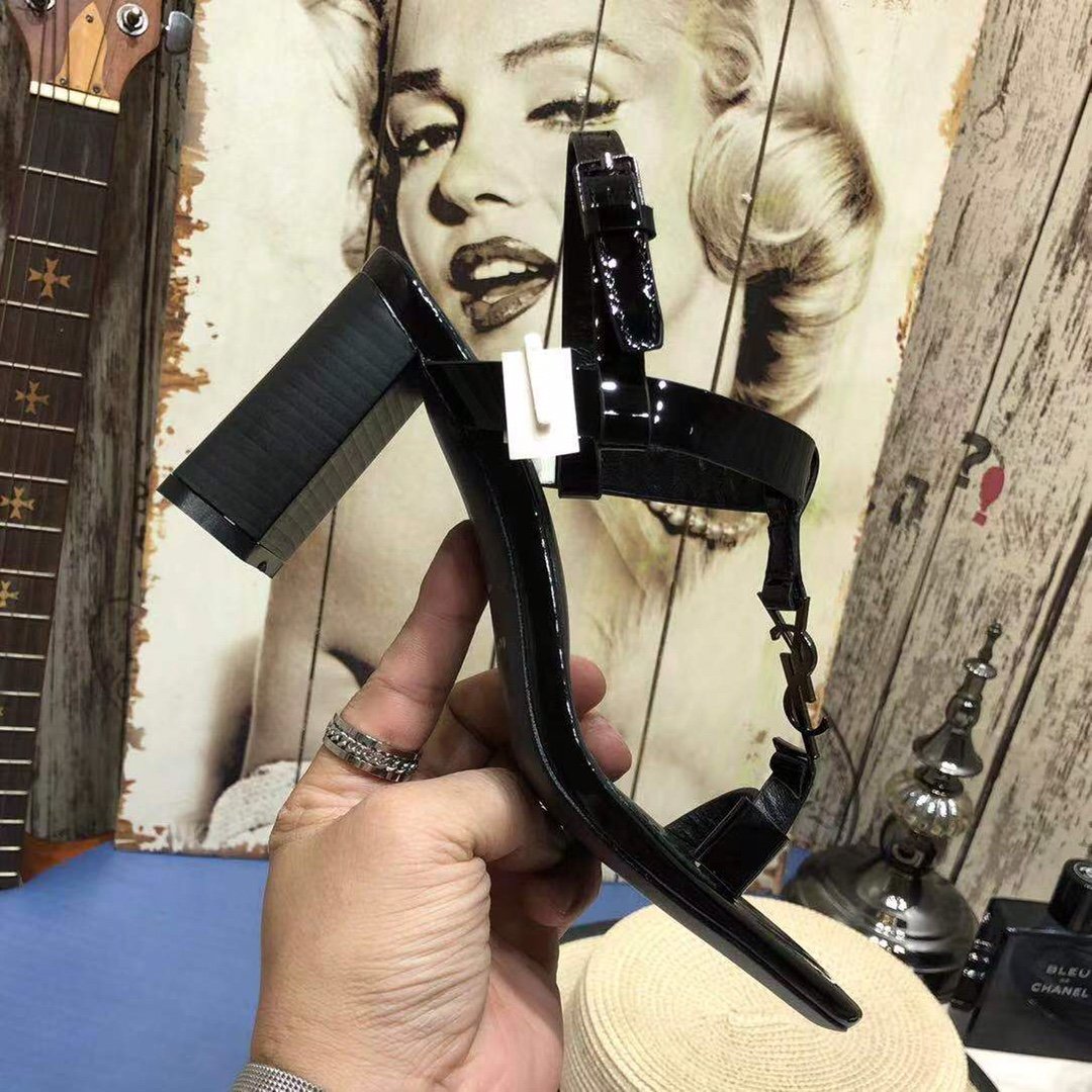 Sa1nt Lau*nt Women’s Cassandra Heeled Sandals Black For Women Y51