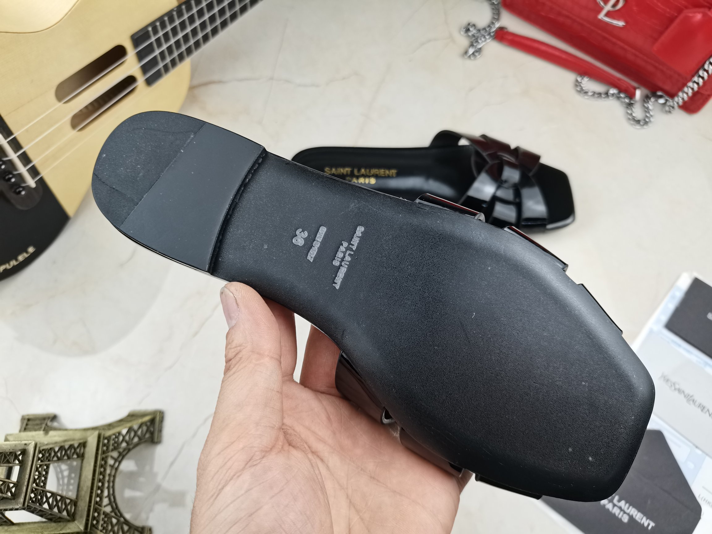 Sa1nt Lau*nt Women’s Tribute Flat Mules Black For Women Y51 571952B8I001000