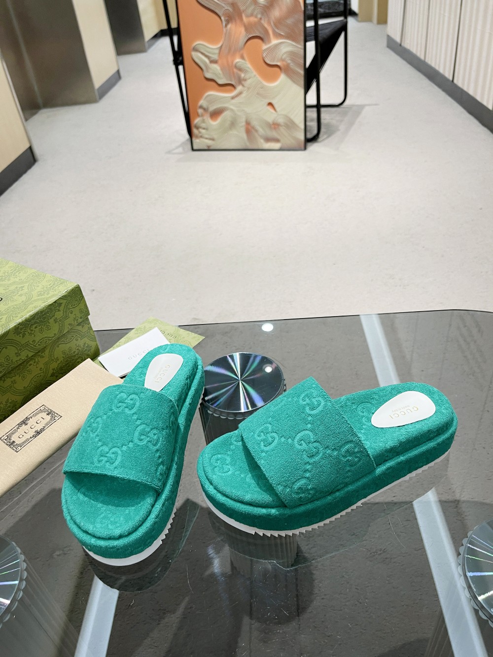 Gvc*1 Women’s GG Platform Sandal Turquoise For Women GG