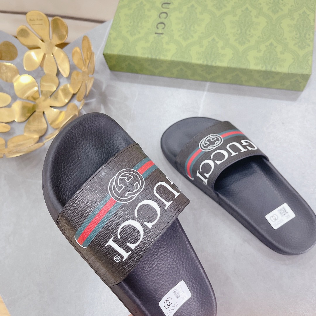 Gvc*1 Men’s Logo Rubber Slide With Web Black For Men 522887