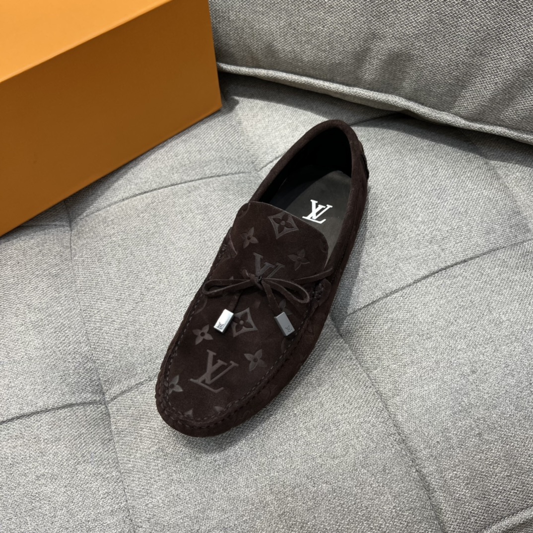 L0vis Vuittion LV Driver Moccasin Brown For Men LV 1AAF0E