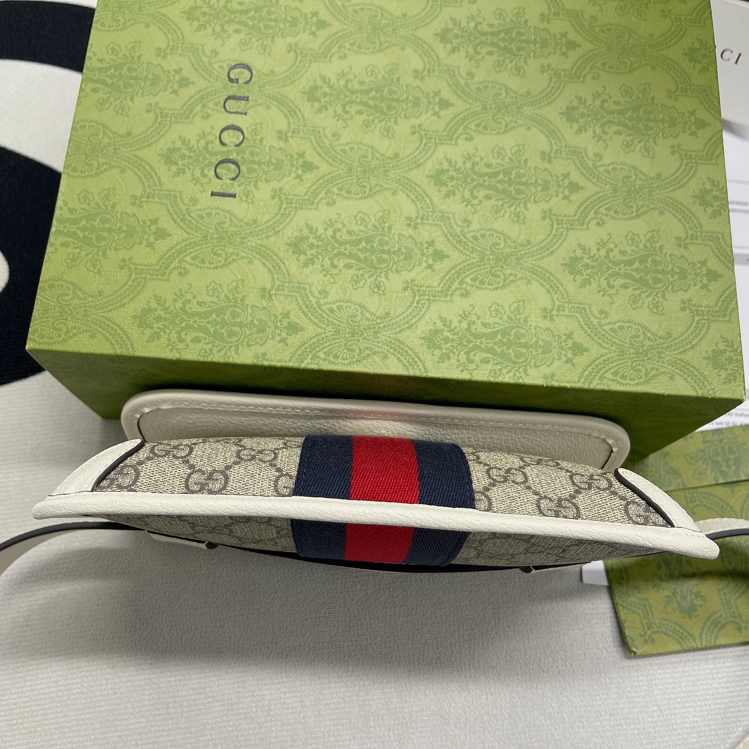 Gvc*1 Ophidia Belt Bag Beige And Ebony GG Svp*me Canvas, A Material With Low Environmental Impact For Men 8.7in/22cm GG 674081 96IWT 9794