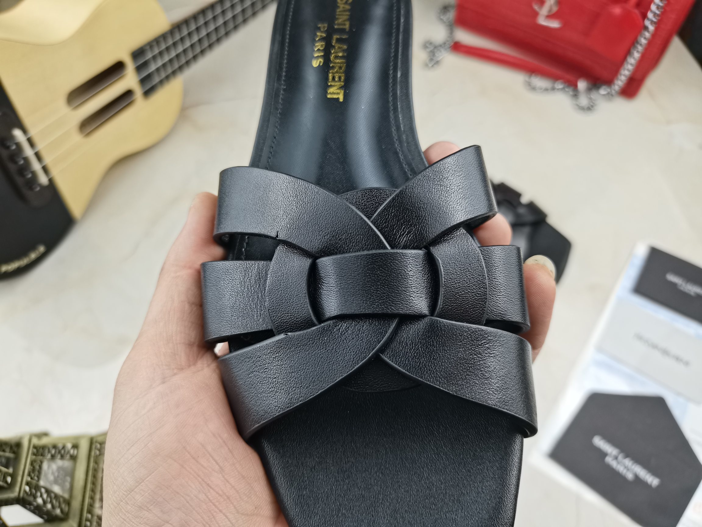 Sa1nt Lau*nt Women’s Tribute Flat Mules Black For Women Y51 571952BDA001000