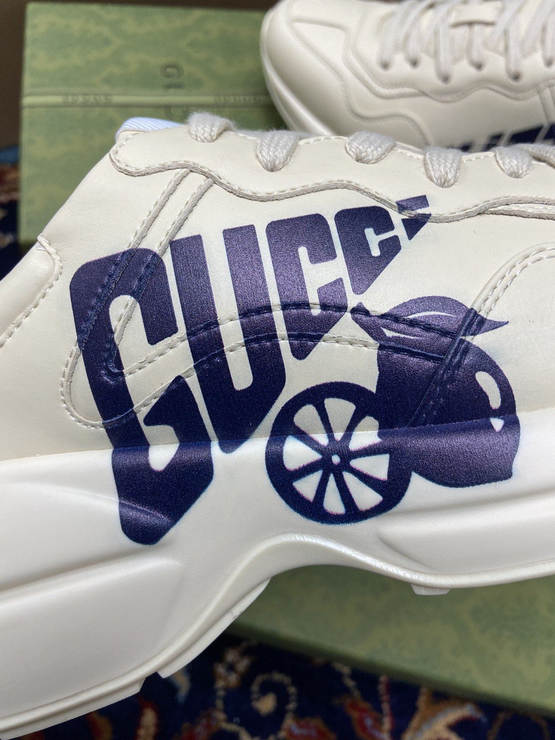 Gvc*1 Women’s Rhyton Sneakers With Lemon Gvc*1 White Ivory For Women 684899 DRW00 9522