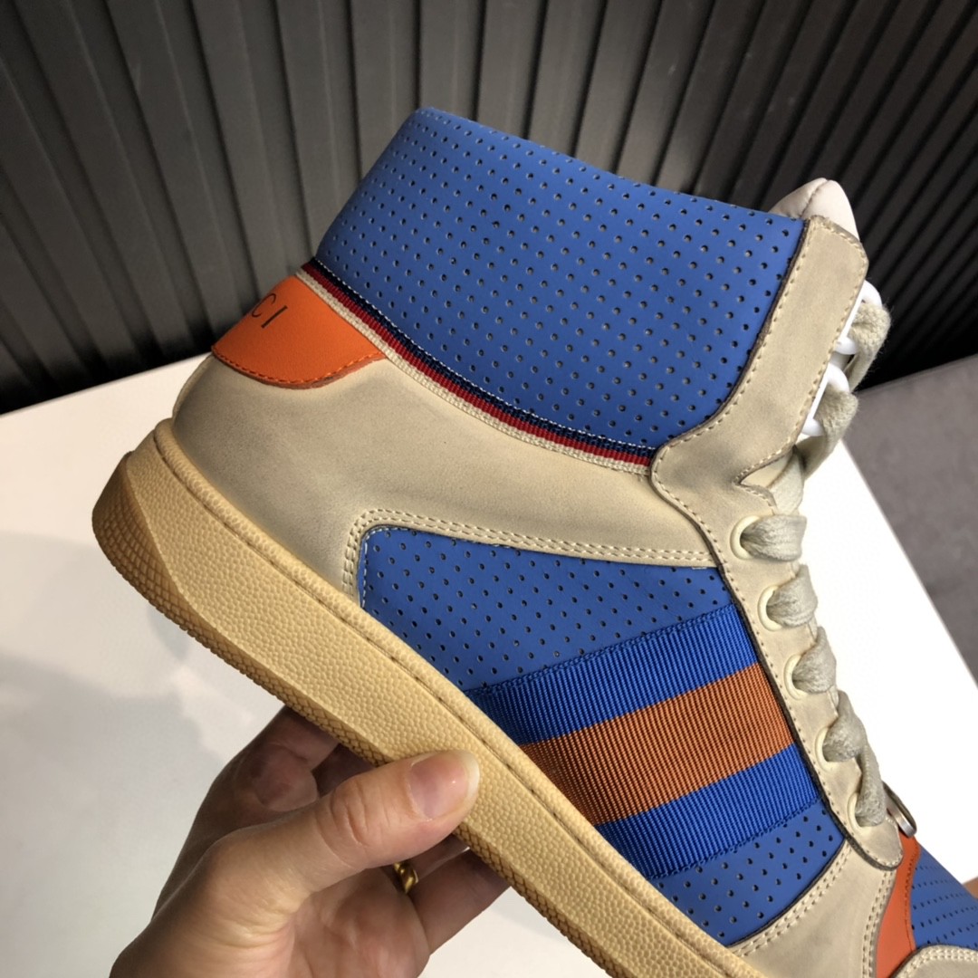 Gvc*1 Women’s Screener Distressed High Top Beige Blue For Women 563730