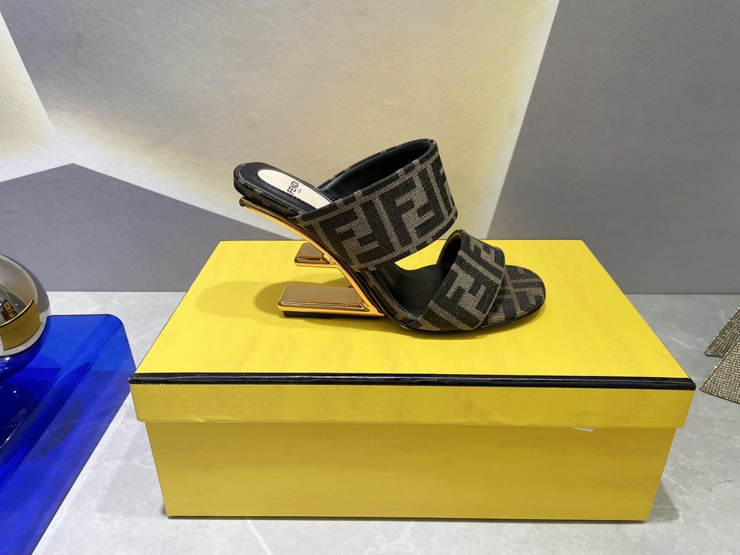 F**di First Brown High-Heeled Sandals For Women