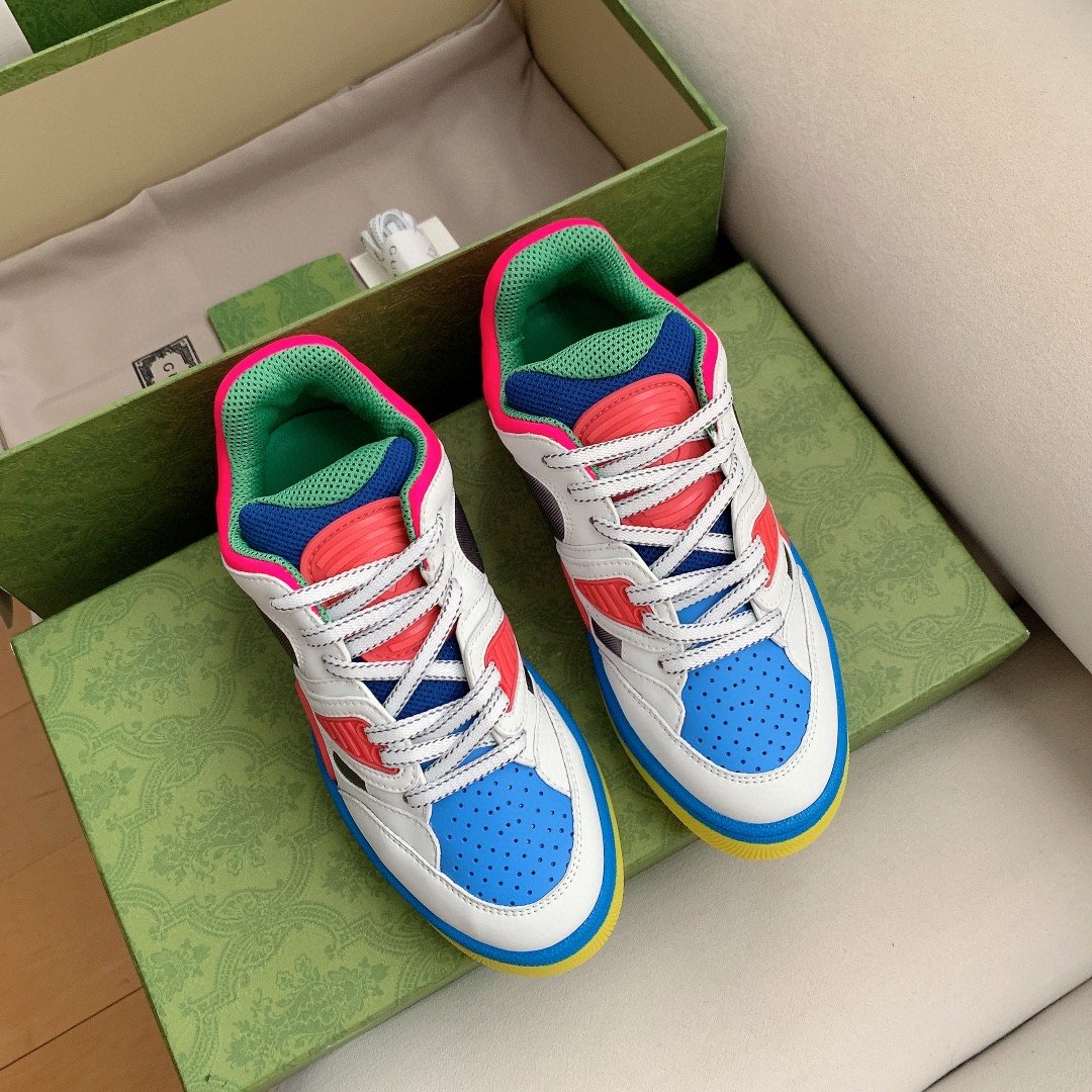 Gvc*1 Women’s Basket Sneaker White Pink And Blue For Women 661311 2SH80 9063