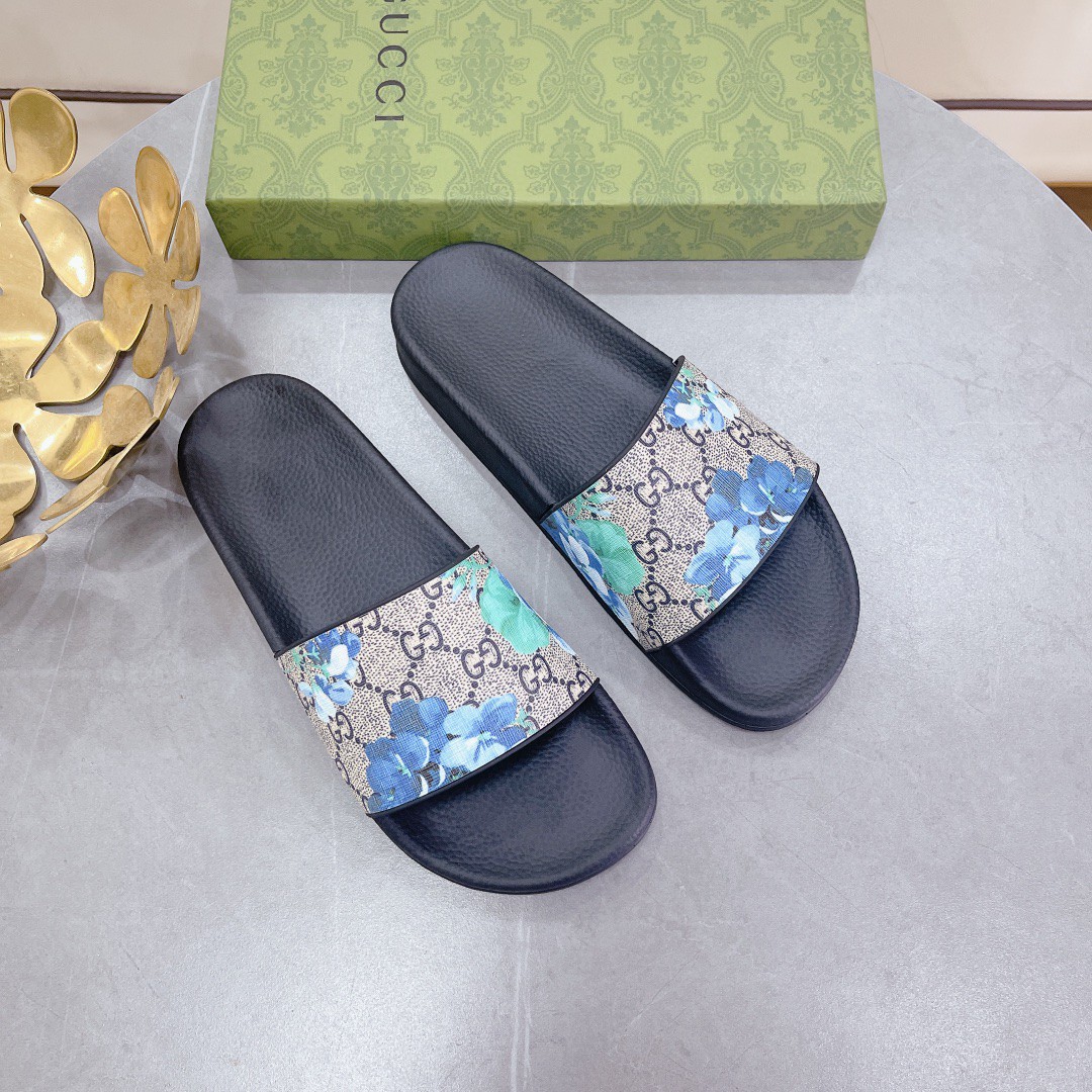 Gvc*1 Men’s Slides Bloom Print Blue For Men 408508 G2200